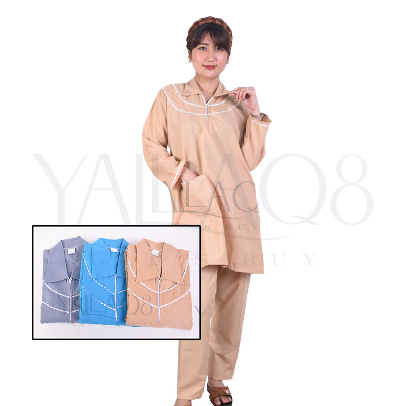 Women's Lace Design Scrub Suit Uniform Pyjama Set - FKFWPJS3288