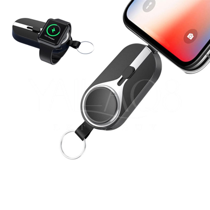 KEYCHAIN MINI POWER BANK IPHONE WITH WATCH CHARGER