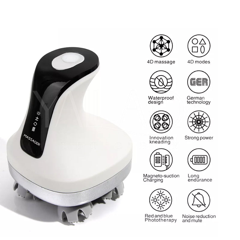 Unisex 4D Electric Wireless Head Massager - White