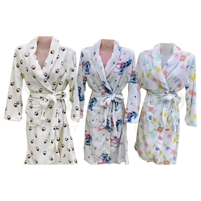 Women's Fluffy Sleepwear Long Kimono Bathrobe with Hood - FKFBRBE8979