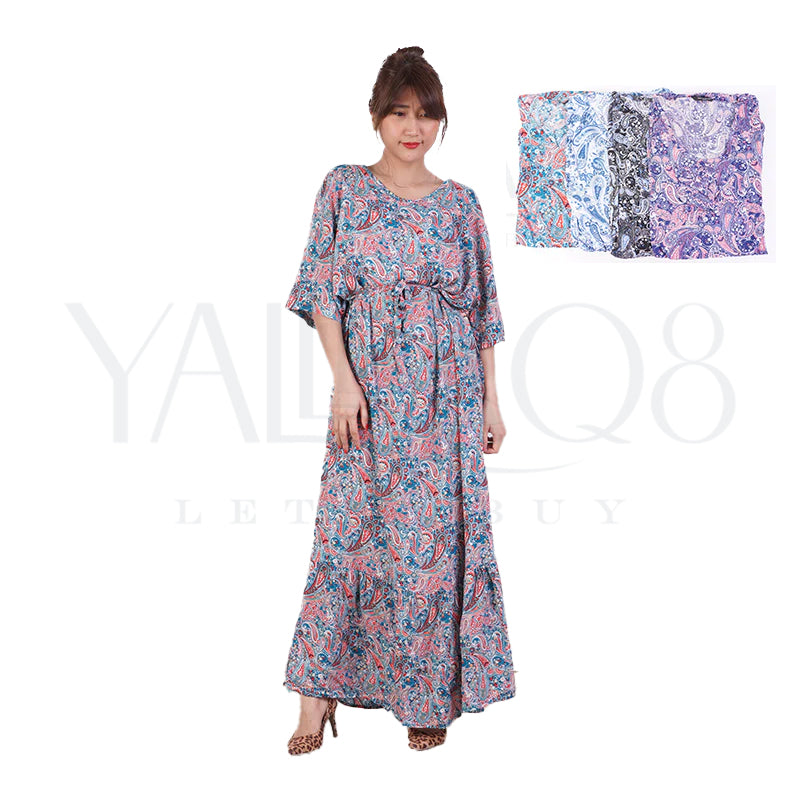 Women's Abstract Design Long Dress - FKFDRS2336