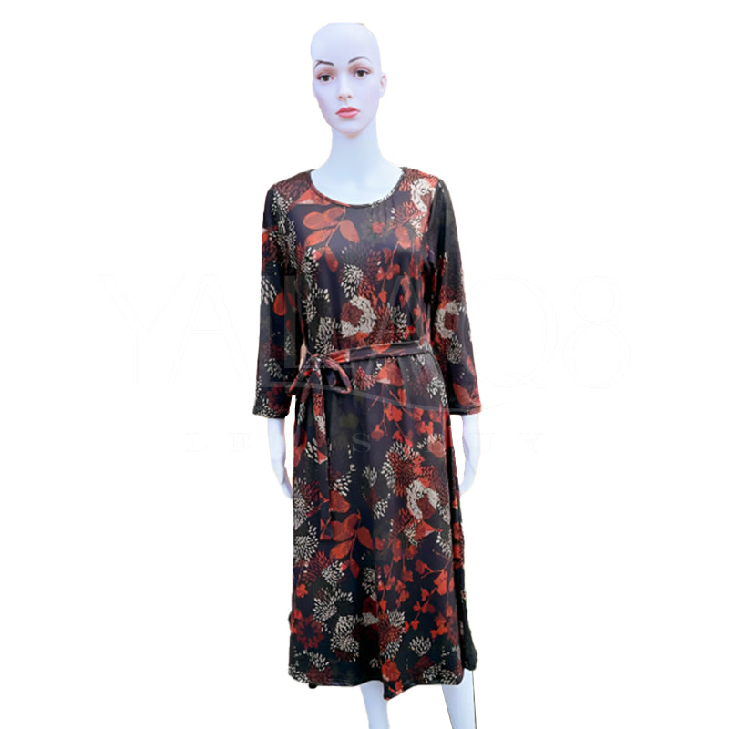 Women's Multicolored Printed Full Sleeves Dress - FKFDRS8910