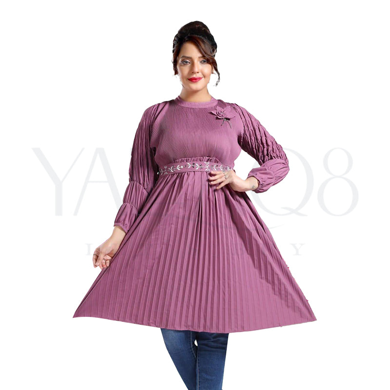 Women's Solid Color Chiffon Stylish Short Dress - FKFDRS9089
