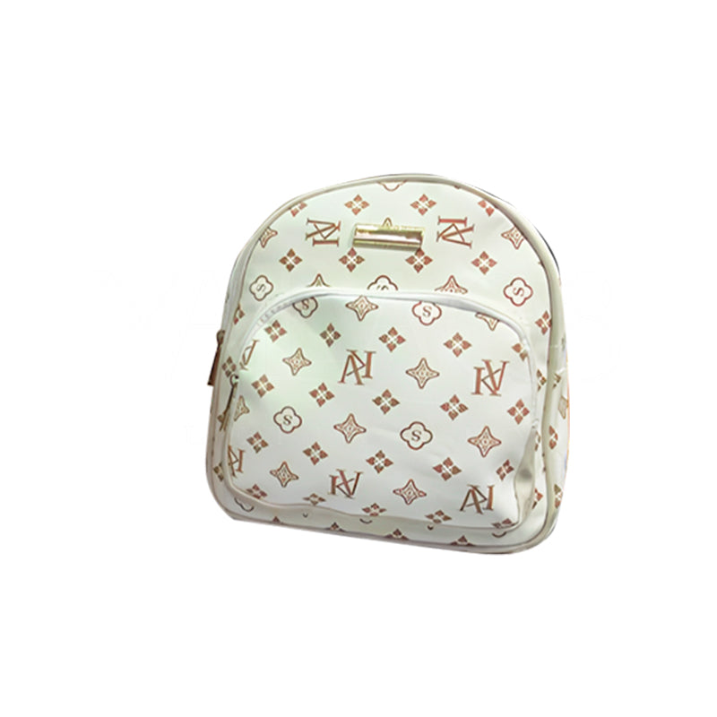 Women's Double Zipper Retro Printing Backpack - FKFHB8826