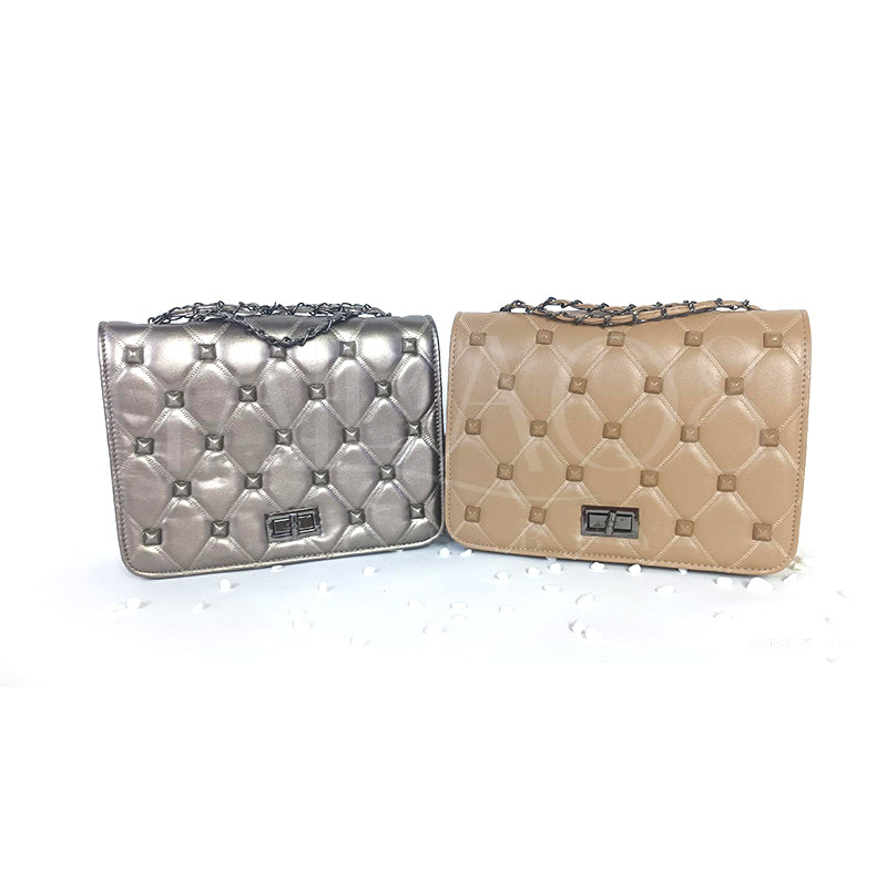 Women's Embellished Sling Bag with Chain Strap - FKFHB8899
