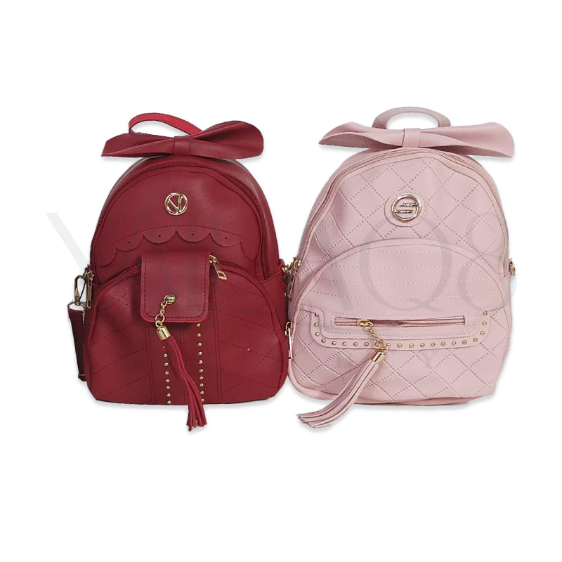 Women's Stylish Solid Color Backpack - FKFHB9020