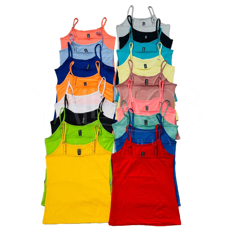 Women's Multicolor Camisole With Adjustable Strap - FKFTOP2313