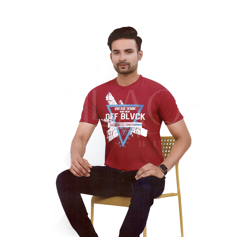 Unisex Round-Neck Half Sleeves Printed T-Shirt - FKFTOP8836