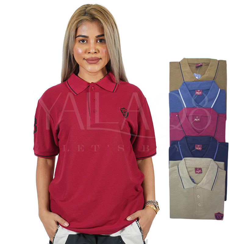 Unisex Solid Colors Half Sleeves Polo T-Shirt - FKFTOP8845