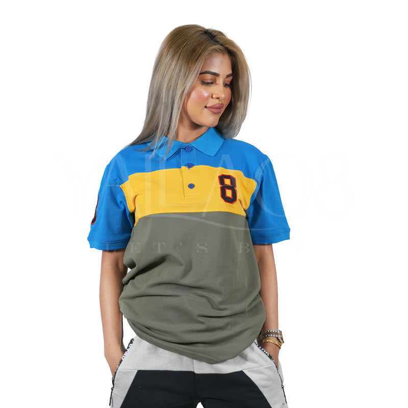 Unisex Multicolored Stylish Half Sleeves Polo T-Shirt - FKFTOP8847