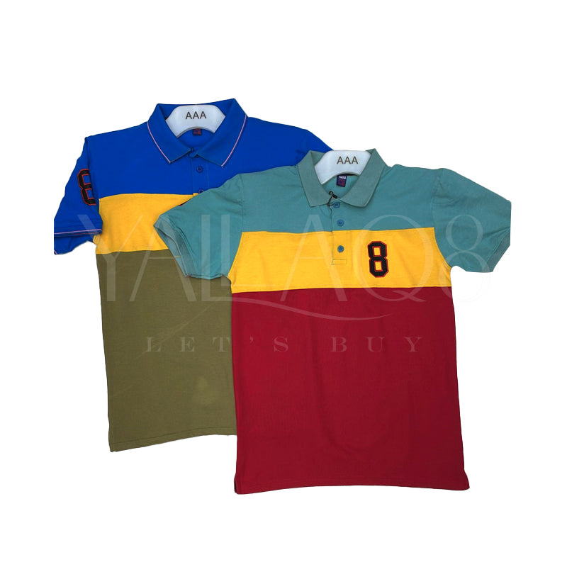 Unisex Multicolored Stylish Half Sleeves Polo T-Shirt - FKFTOP8847