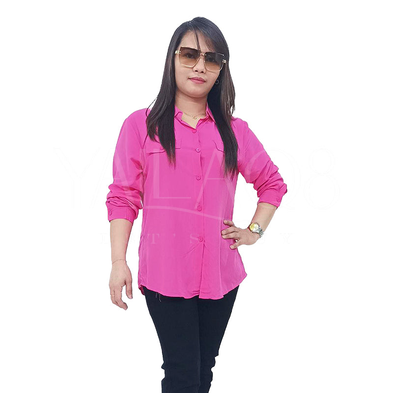 Women's Front Pocket Cargo Style Full Sleeves Shirt  - FKFTOP8889