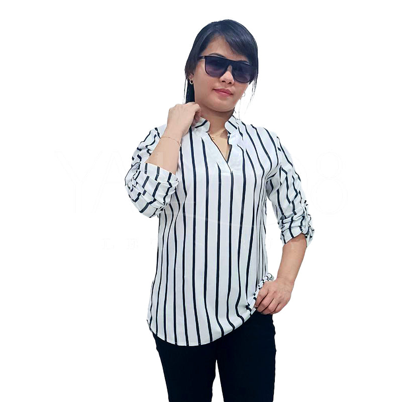 Women's Checks & Striped Pattern Full Sleeves Shirt  - FKFTOP8891
