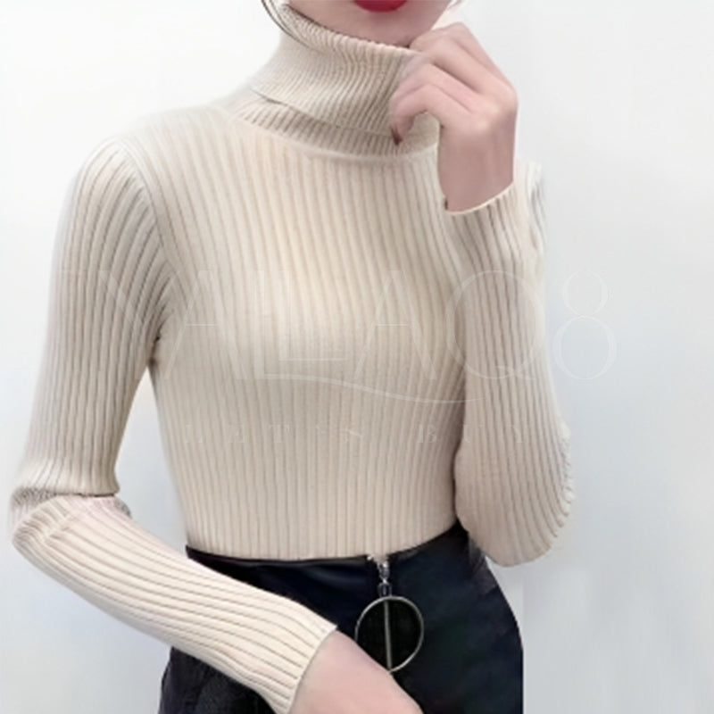 Women's Stylish High Neck Sweater - FKFTOP8960