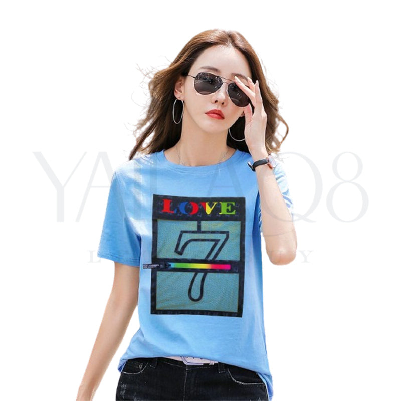 Women's Half Sleeves Printed Design T-Shirt - FKFTOP9139