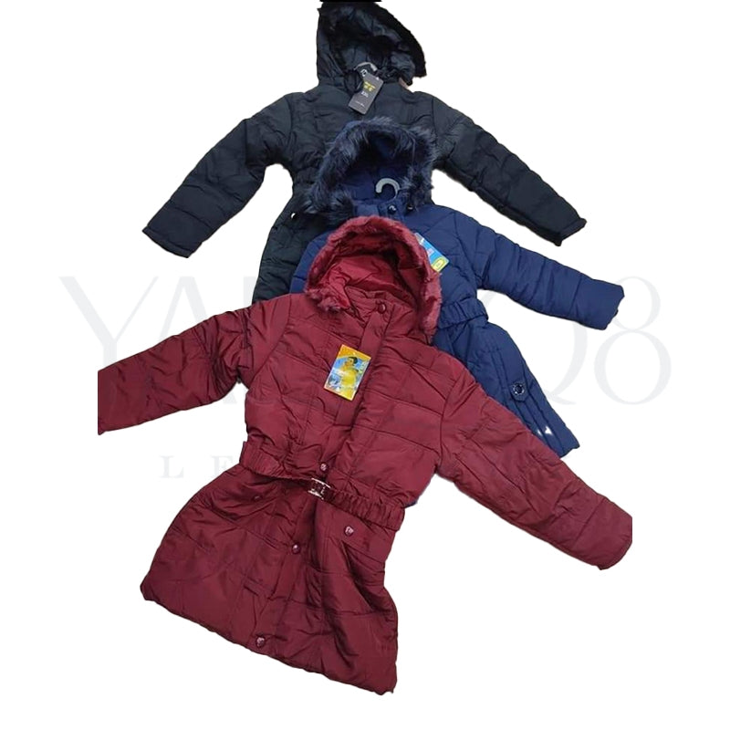 Women's Long Belted Hooded Puffed Jacket - FKFWJKT9049