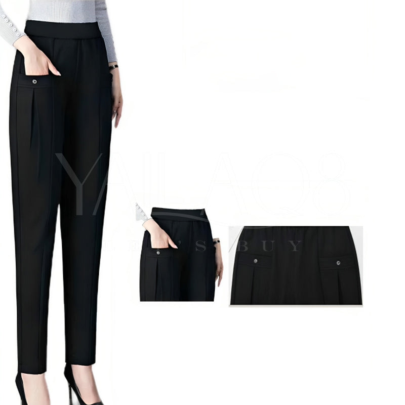 Women's Stylish Solid Cotton Pants - FKFWJNS8944