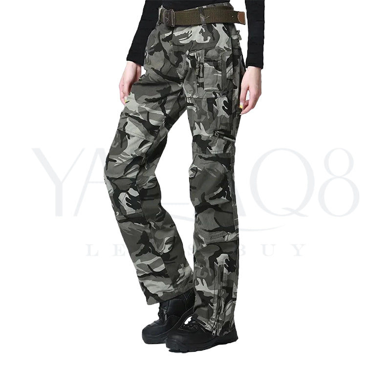 Women's Multi Pockets Camouflage Loose Trousers - FKFWJNS9165