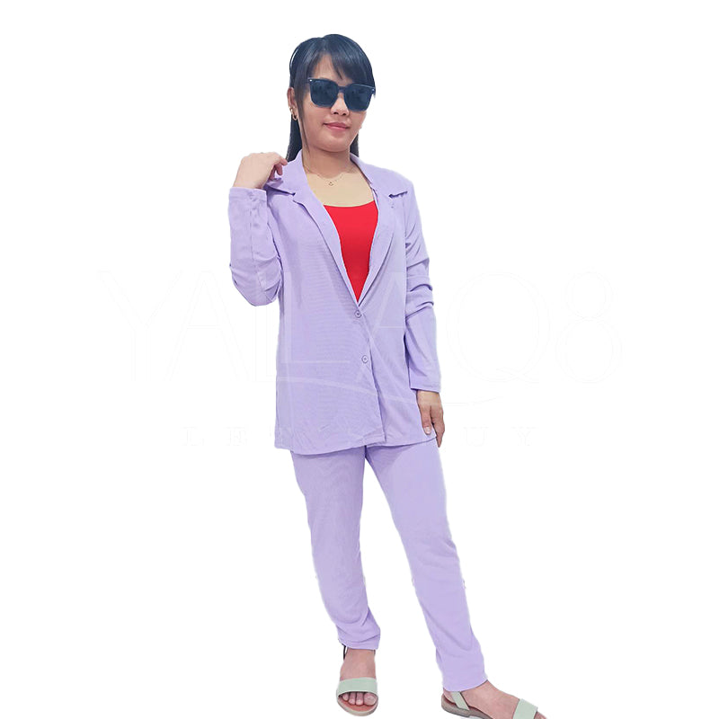 Women's Full Sleeve Cardigan Casual 2 Piece Suit - FKFWPJS8878