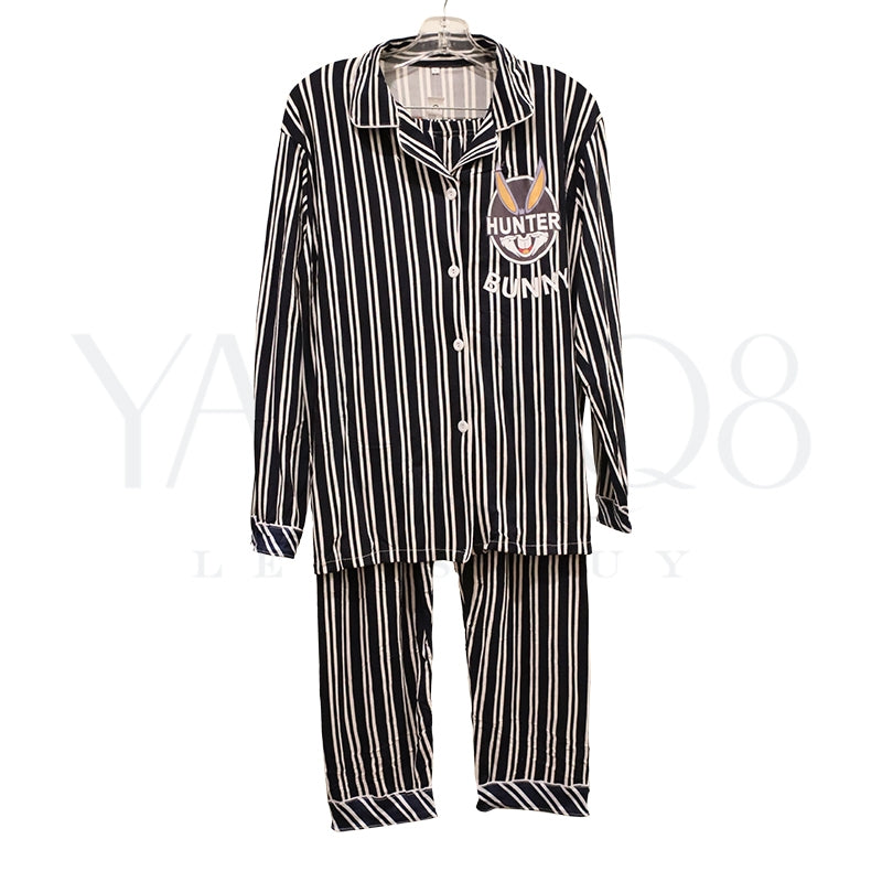 Women's Strip Line Classical Pyjama Set - FKFWPJS8993