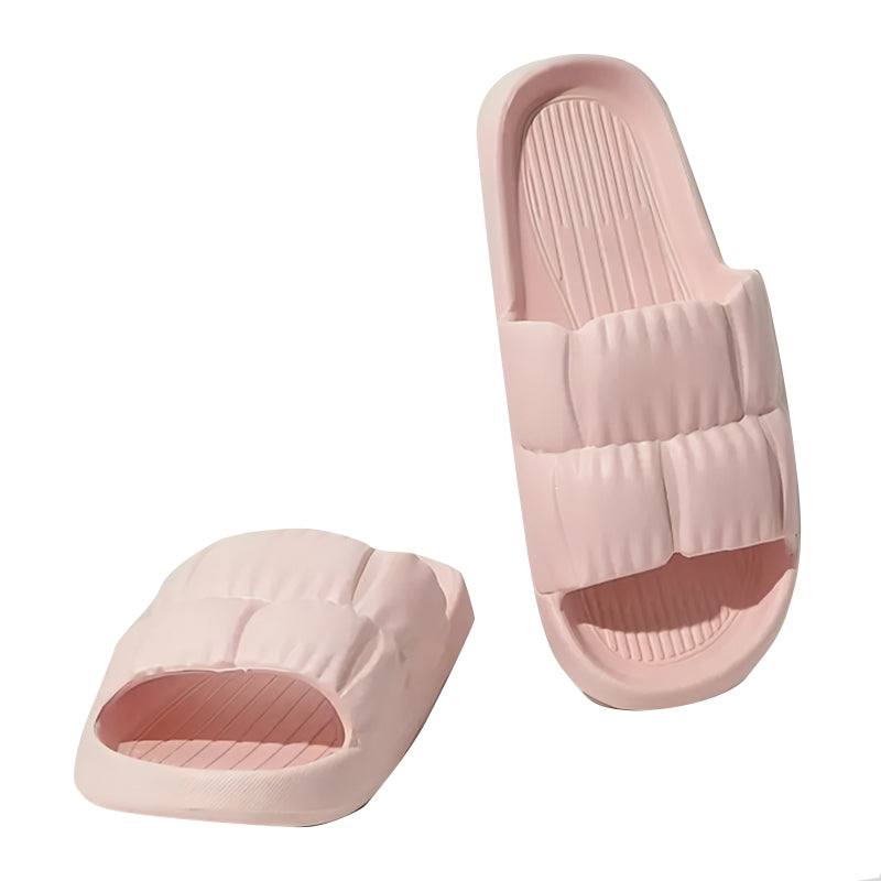 Women's Ruched Cloud Quick Drying Comfy Home Slides - FKFWSL9075