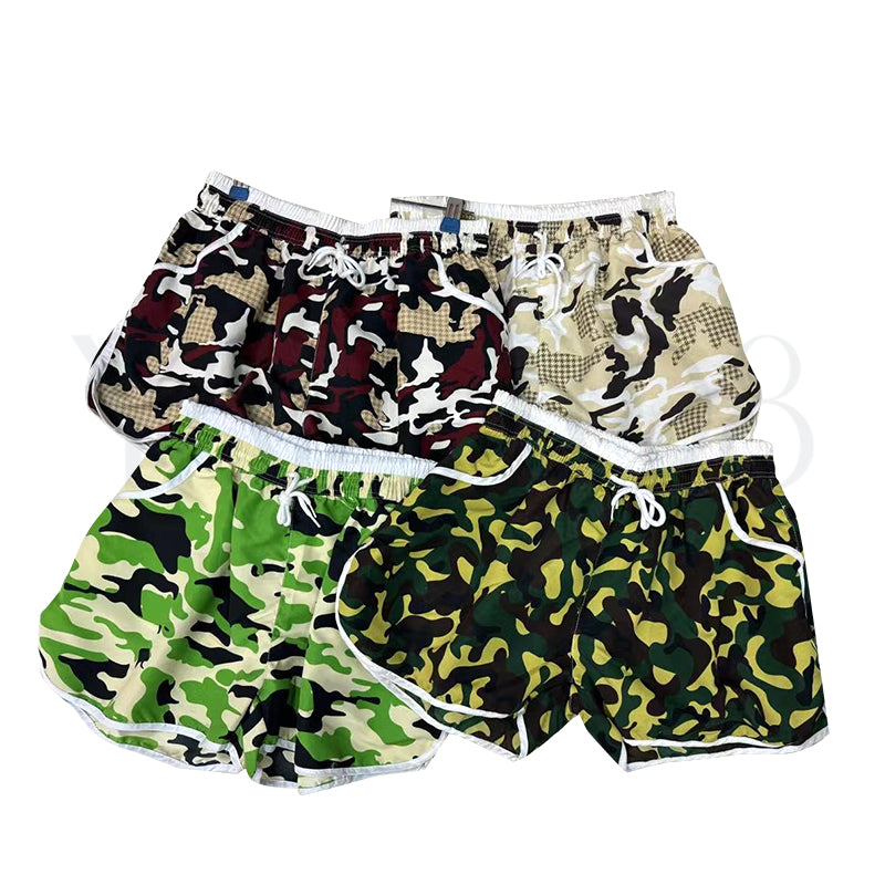 Women's Camouflage Printed Elastic Waist Shorts - FKFWSRT9127