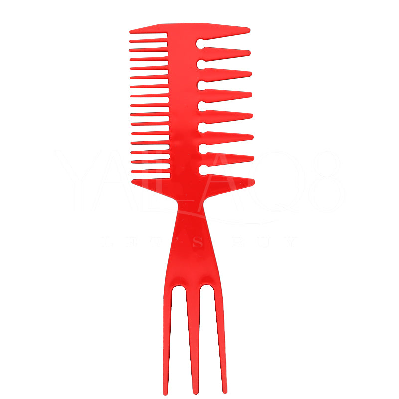 Professional Wide Teeth Hairdressing Styling Comb - Red
