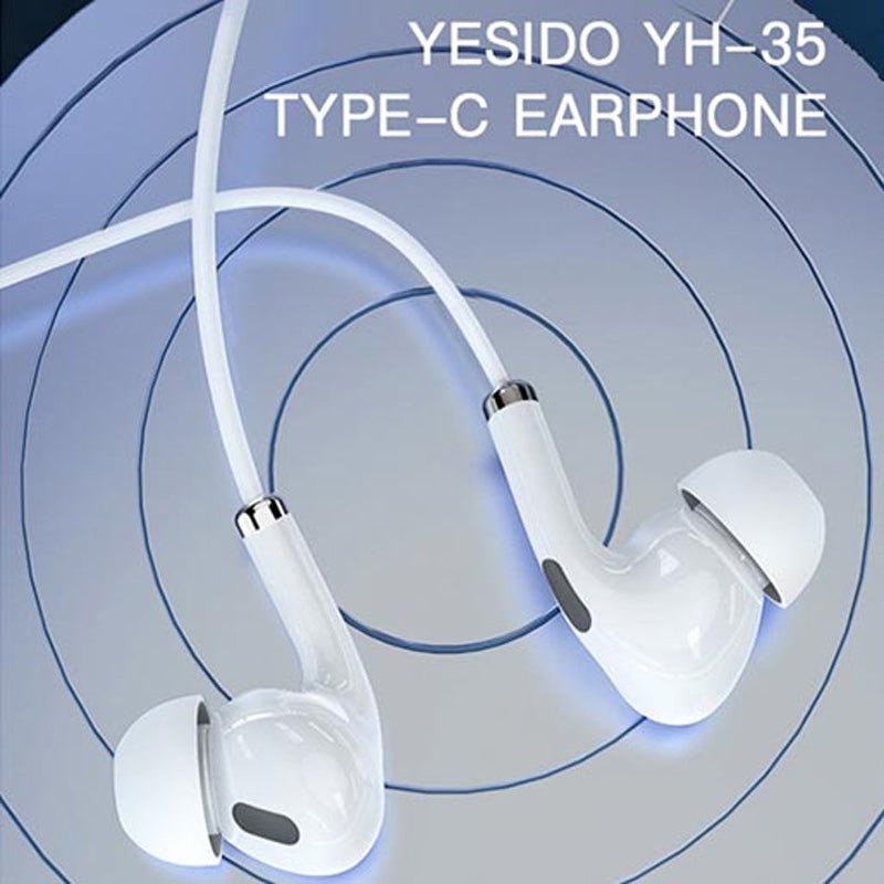 Yesido YH-35 Earphone - Tpye-C / White - YH-35